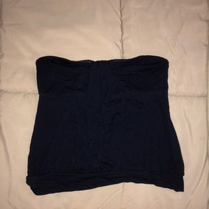 Navy blue strapless top
